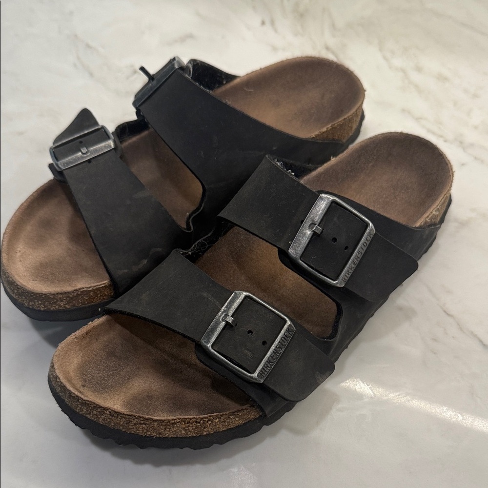 Black Birkenstocks Double Strap Sandals